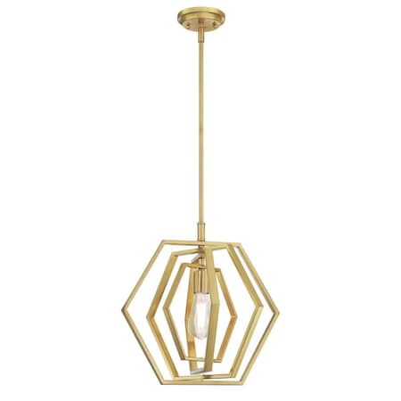 Westinghouse Pendant 60W Holly 15.75In Champagne Brass Hexagon Ring Shade 6369700